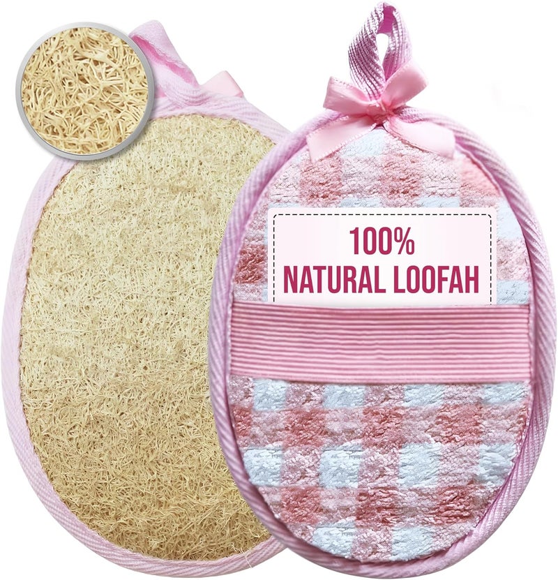 CraftsOfEgypt Natural Loofah Exfoliating Body Scrubber for Women Made with Natural Egyptian Loofa Sponge Bath Shower Luffa lufa for face and Body exfoliator Scrub Pads - Image 1
