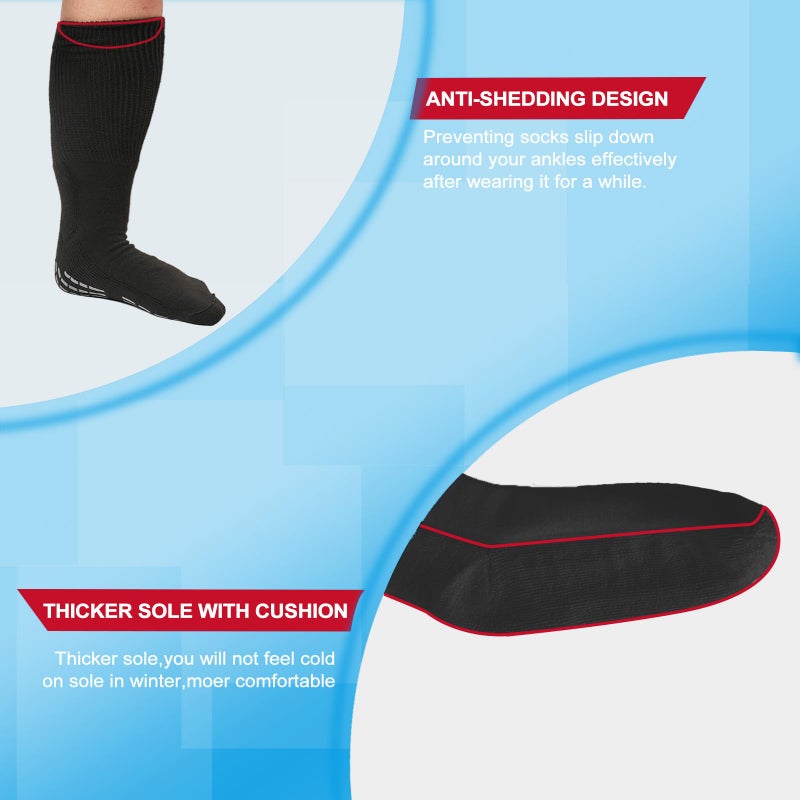 Bulinlulu Extra Width Diabetic Socks Men Women-4 Pairs Wide Edema Sock for Swollen Feet,Non Slip Cast Bariatric Socks 13-15,Hospital Socks with Grips, Lymphedema Socks(4 Purple) - Image 5