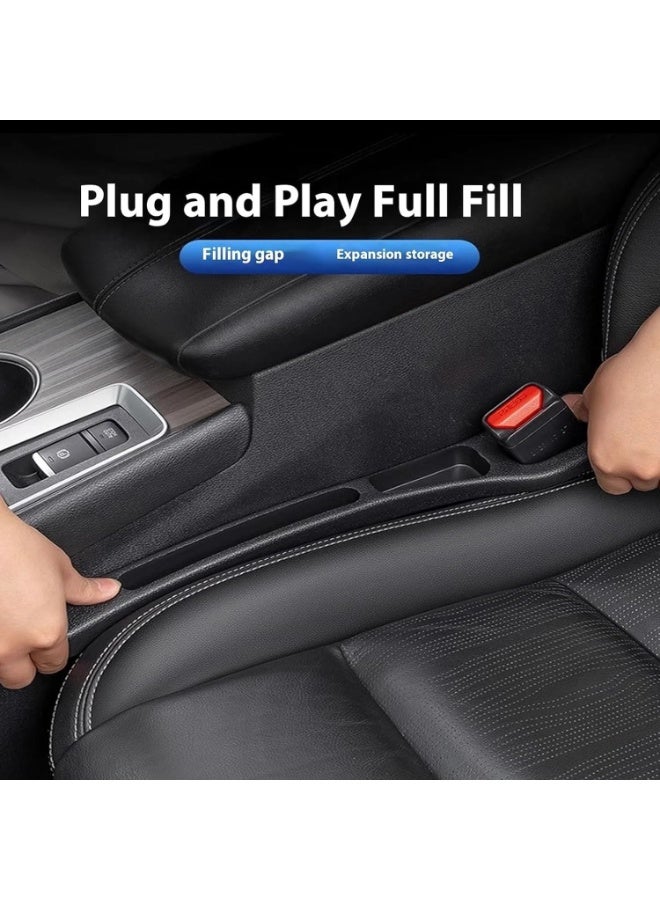 Car Seat Gap Plug Filler Universal for Car SUV Truck Interior Accessories Seat Gap Organizer Blocker with Storage Slot Black Pack of 2 - Image 2