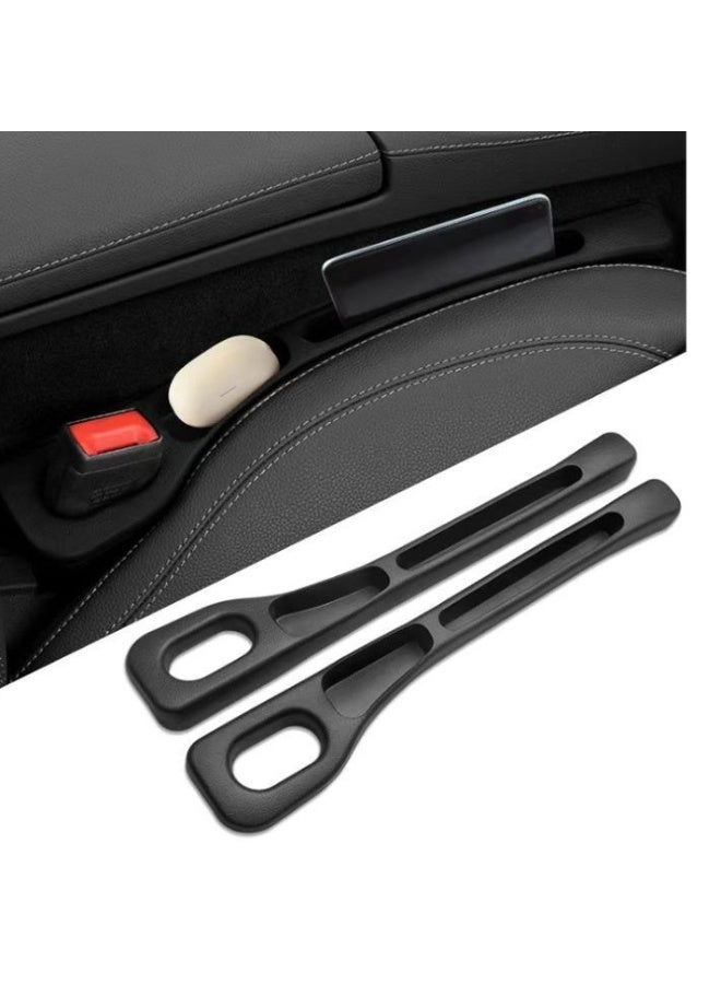 Car Seat Gap Plug Filler Universal for Car SUV Truck Interior Accessories Seat Gap Organizer Blocker with Storage Slot Black Pack of 2 - Image 1