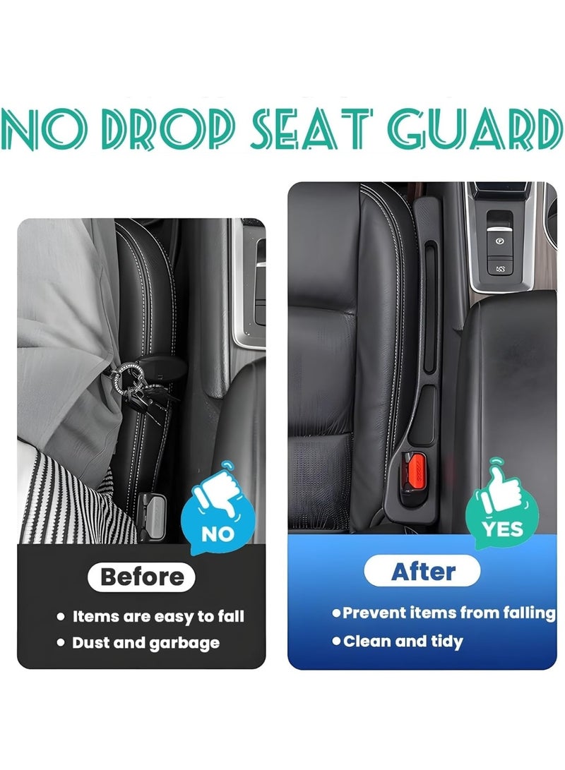 Car Seat Gap Plug Filler Universal for Car SUV Truck Interior Accessories Seat Gap Organizer Blocker with Storage Slot Black Pack of 2 - Image 3