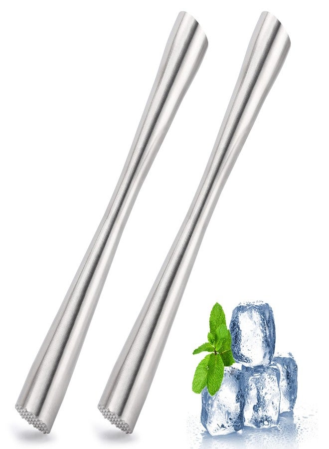 LoveBB 2 Pcs 10" Muddler for Cocktails, 304 Stainless Steel Drink Muddlers Bar Accessories Tools for Old Fashioned Cocktail, Mojito, Fruit Drinks, Lemonade - Image 1