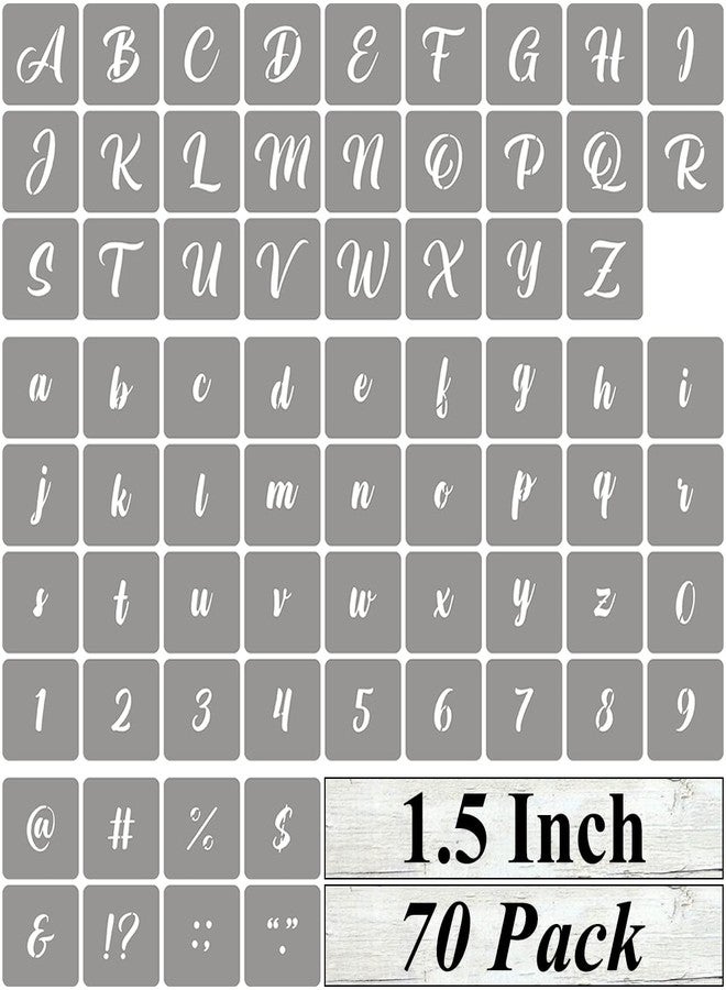 REOLAN 1.5 Inch Alphabet Letter Stencils for Painting - 70 Pack Letter and Number Stencil Templates with Signs for Painting on Wood, Reusable Alphabet Letters Stencils for Chalkboard Wood Signs & Wall Art - Image 1