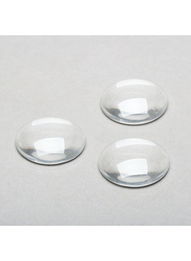 Dophee Glass Cabochons Dome Tiles 10Pcs 25Mm Thickness 6.2Mm Clear Round Flat Back Dome Cabochons Set For Diy Craft Photo Charms Cameo Pendants Rings Necklace And Jewelry Making  - Image 2