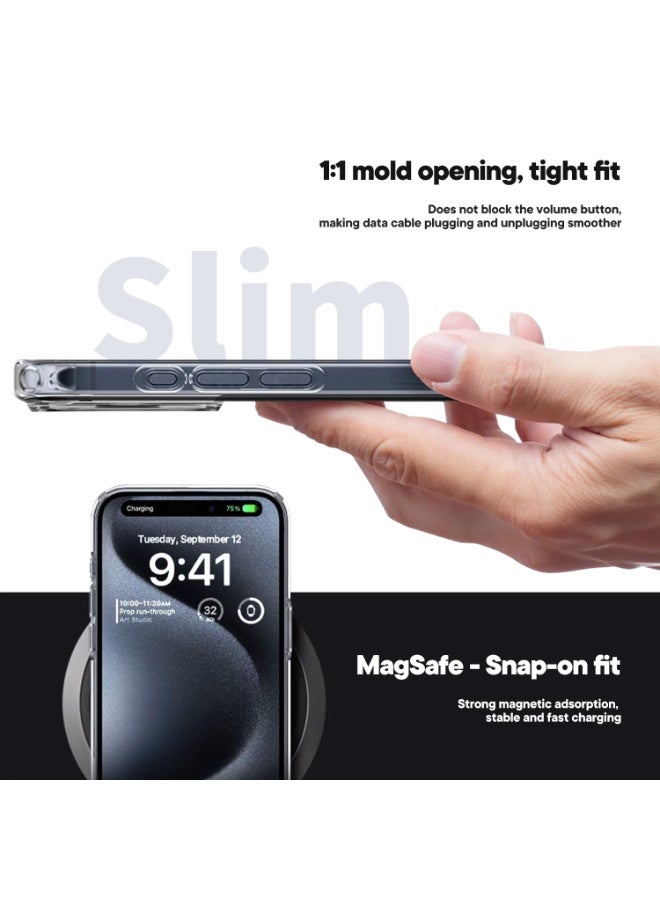 TEXEEM Clear Case for iPhone 16 – Slim Transparent Protective TPU Cover with Shock Absorption & MagSafe Wireless Charging Compatibility - Image 4