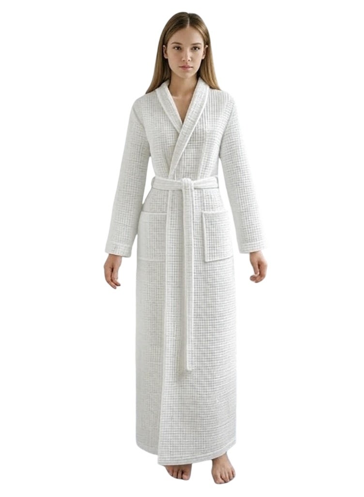 MXM Bathrobe Women & Men Long Size – Lightweight Spa & Hotel Bath Robe with 2 Pockets, 100% Cotton Towel Unisex - Image 1