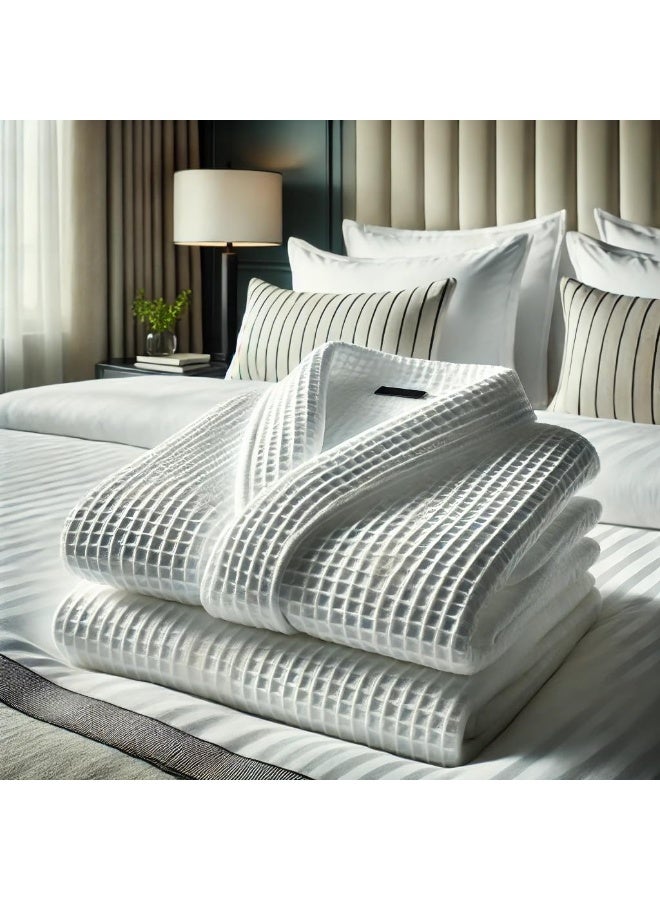 MXM Bathrobe Women & Men Long Size – Lightweight Spa & Hotel Bath Robe with 2 Pockets, 100% Cotton Towel Unisex - Image 3