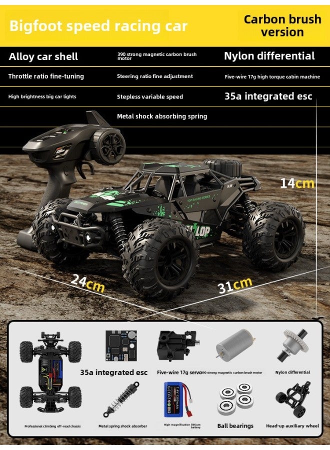 RC Remote Control Off-road Vehicle Toy Car Charging Electric Professional High-speed Four-wheel Drive Climbing Car Boy Children Racing Gift-Colour: Alloy Black Warrior 1:16 High Speed Rc Off-road Vehicle-70km-Proportion:1:16