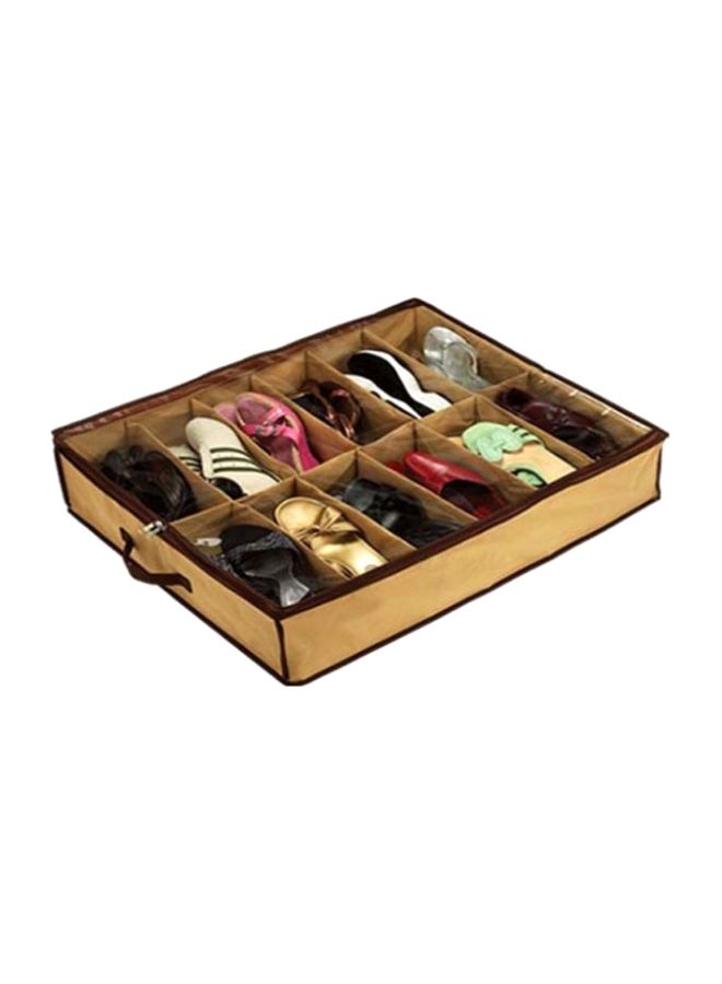 NIBEMINENT Foldable Shoe Organizer Brown 