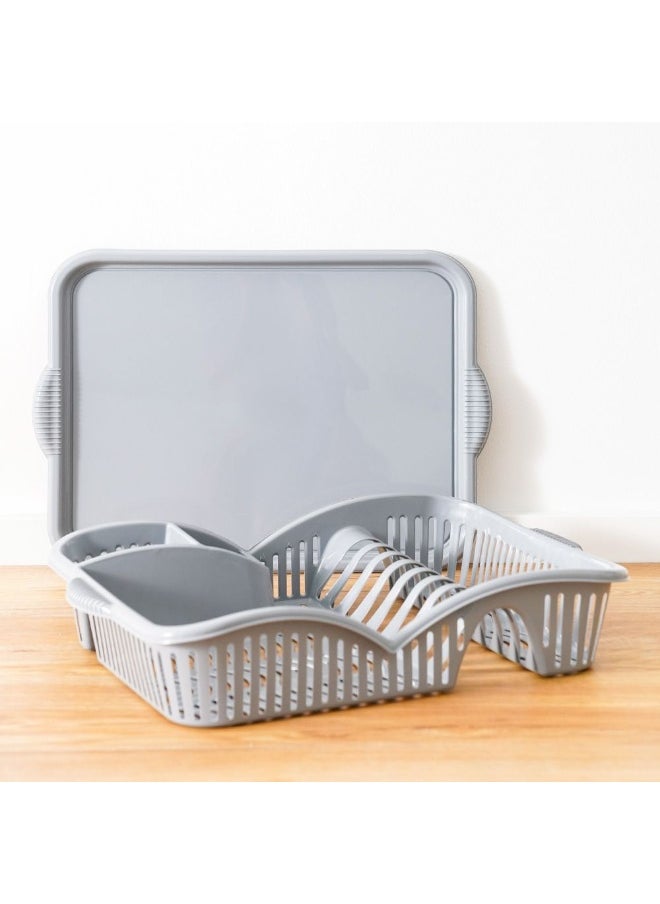 DANUBE HOME Danube Home Qlux Elegance Dish Drainer 45.5X30.5X7.5Cm | Polypropylene Dish Rack | Dish Drainer For Kitchen Sink Home Dining - Grey  - Image 3
