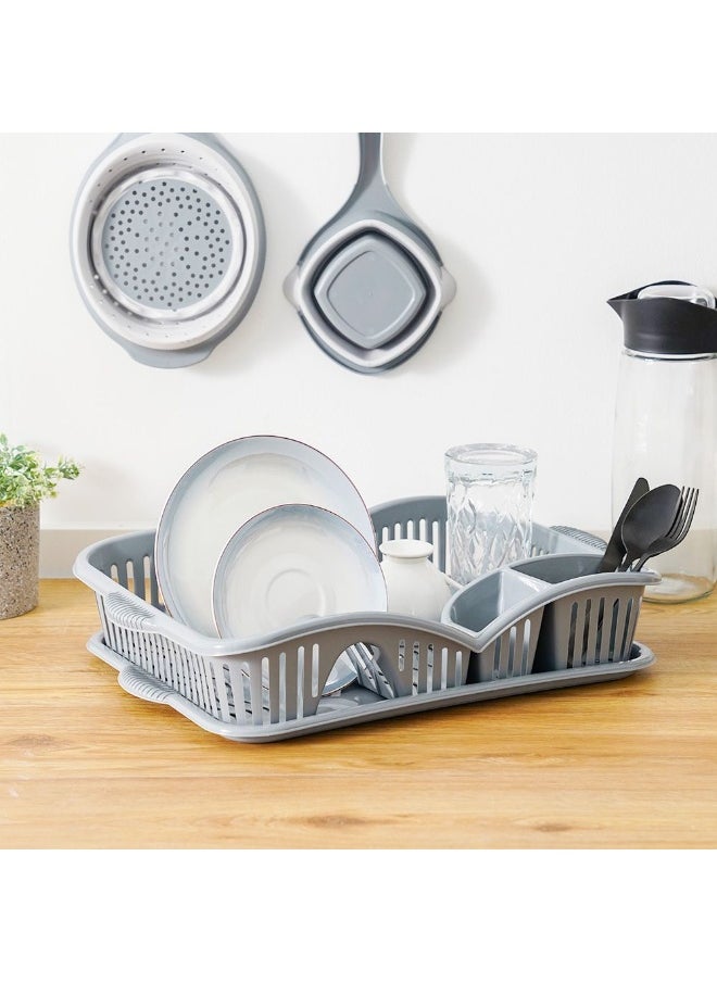 DANUBE HOME Danube Home Qlux Elegance Dish Drainer 45.5X30.5X7.5Cm | Polypropylene Dish Rack | Dish Drainer For Kitchen Sink Home Dining - Grey  - Image 4