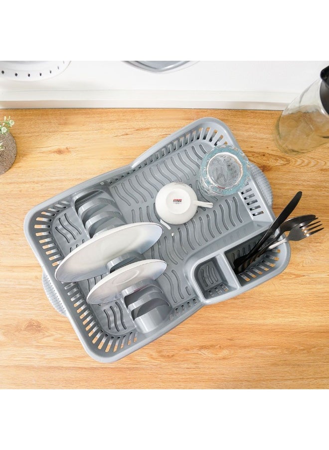 DANUBE HOME Danube Home Qlux Elegance Dish Drainer 45.5X30.5X7.5Cm | Polypropylene Dish Rack | Dish Drainer For Kitchen Sink Home Dining - Grey  - Image 5
