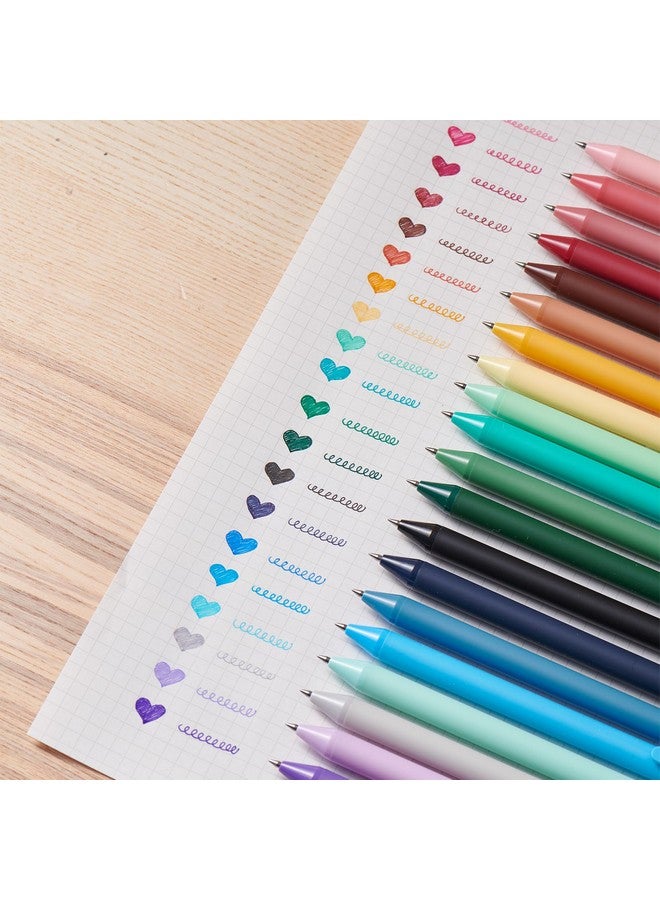 Kaco Gel Pens 20 Assorted Color Ink 0.5Mm Fine Point, Cute Stationery Journaling Note Taking Pens Retractable Office Supplies - Image 5