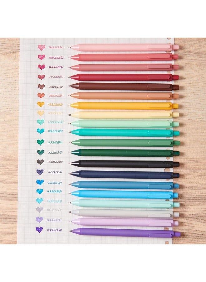 Kaco Gel Pens 20 Assorted Color Ink 0.5Mm Fine Point, Cute Stationery Journaling Note Taking Pens Retractable Office Supplies - Image 3