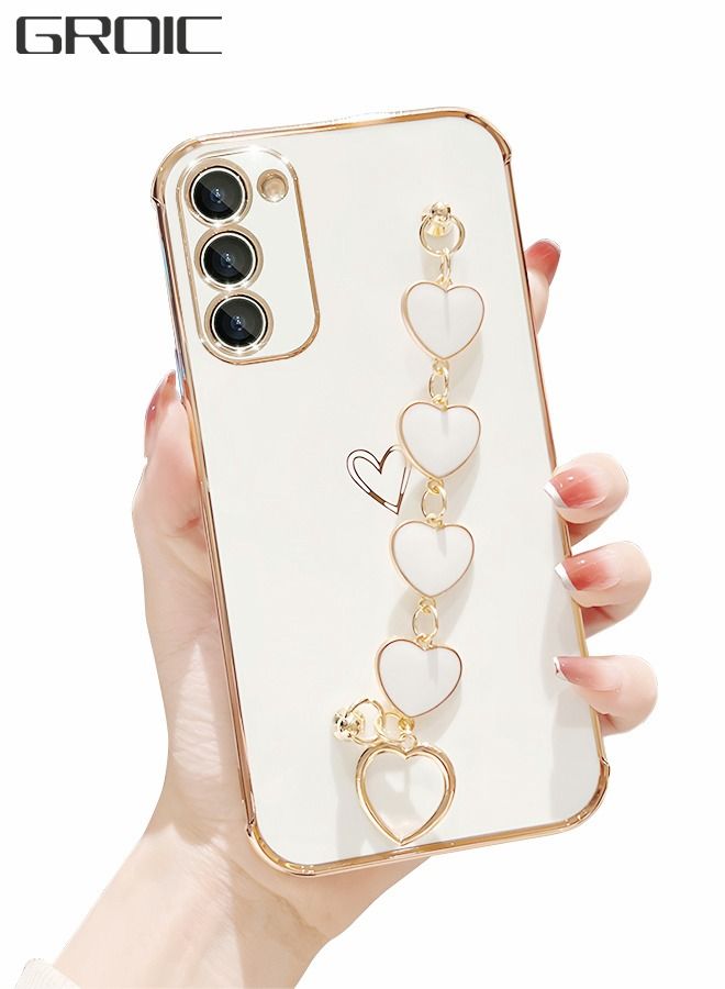 GROIC Phone Case For Samsung Galaxy S23 Plus 6.6 Inch, Love Wrist Bracelet Cute Girl Phone Cover Soft Cushioning Silicone Shockproof Band Phone Shell For Galaxy S23+ 6.6 Inch White  - Image 1