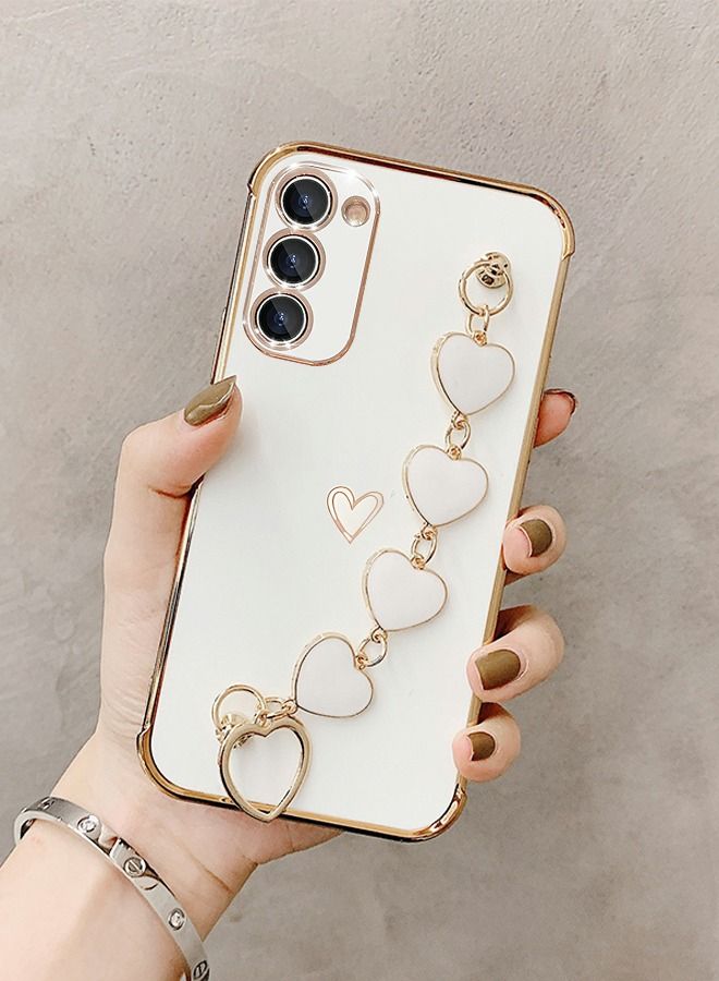 GROIC Phone Case For Samsung Galaxy S23 Plus 6.6 Inch, Love Wrist Bracelet Cute Girl Phone Cover Soft Cushioning Silicone Shockproof Band Phone Shell For Galaxy S23+ 6.6 Inch White  - Image 2