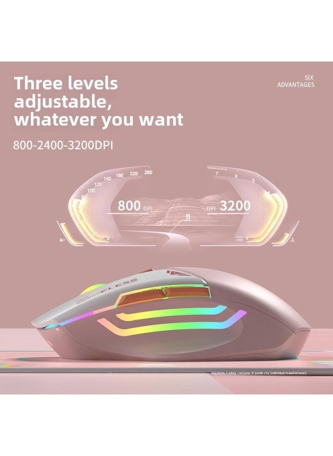 Wireless Bluetooth Mouse Rechargeable Silent Office Girls Home E-sports Game Notebook Suitable For Xiaomi And Huawei-Specifications:"sakura Pink" Silent Wireless Mouse ♡ Comes With Mouse Pad + DIY Stickers - Official Standard - Image 4