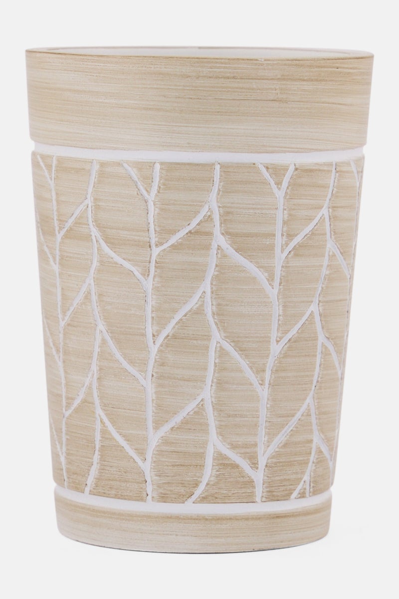 AMG Ceramic Textured Tooth Brush Tumbler, Beige - Image 1