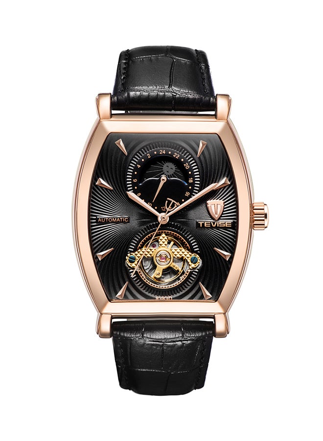 Tevise Men's Self-Winding Leather Automatic Watch 8383D-BK