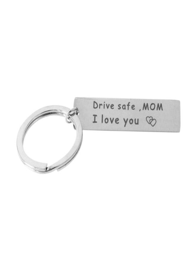 NIBEMINENT The Words Of Drive Safe L Love You Lettering Family Member Friendly Stainless Steel Key Chain