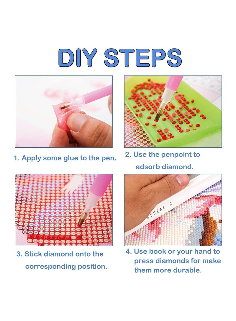 Excefore 5D Diamond Painting, 5D Flower Diamond Painting Art Kits for Adults Beginner, DIY Full Drill Embroidery Cross Stitch Crystal Rhinestone Paintings Pictures for Home Wall Decor 12 X 16 Inch - Image 5