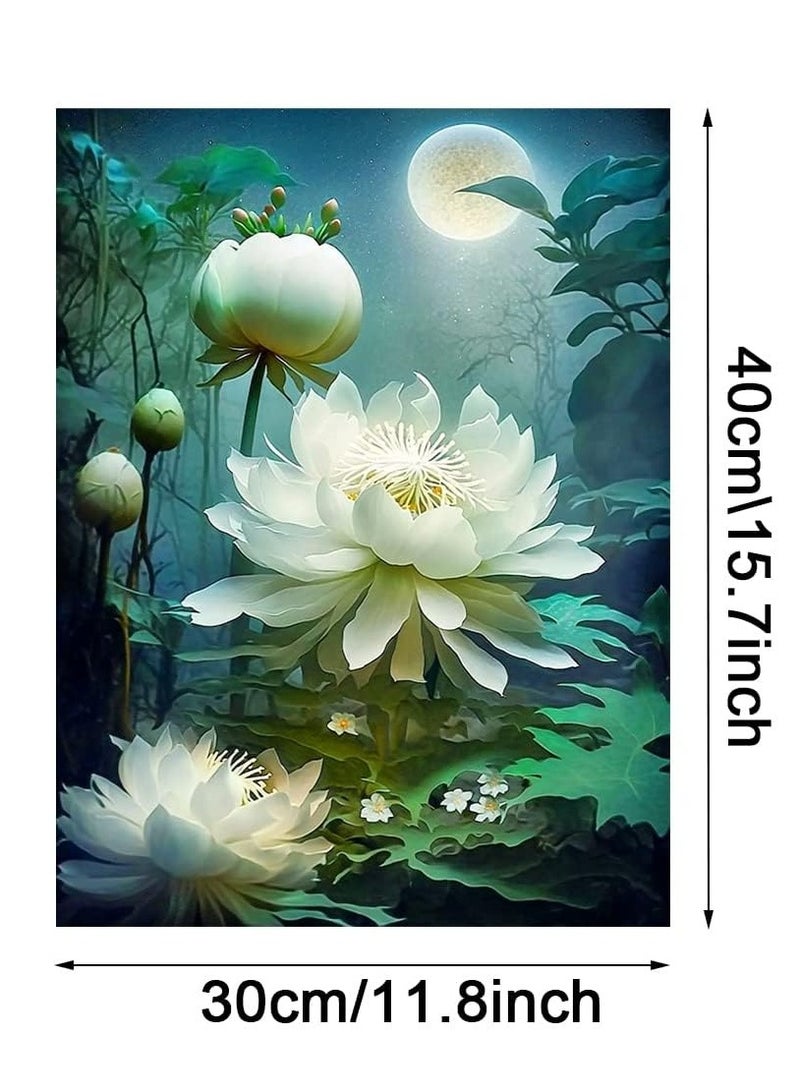 Excefore 5D Diamond Painting, 5D Flower Diamond Painting Art Kits for Adults Beginner, DIY Full Drill Embroidery Cross Stitch Crystal Rhinestone Paintings Pictures for Home Wall Decor 12 X 16 Inch - Image 2