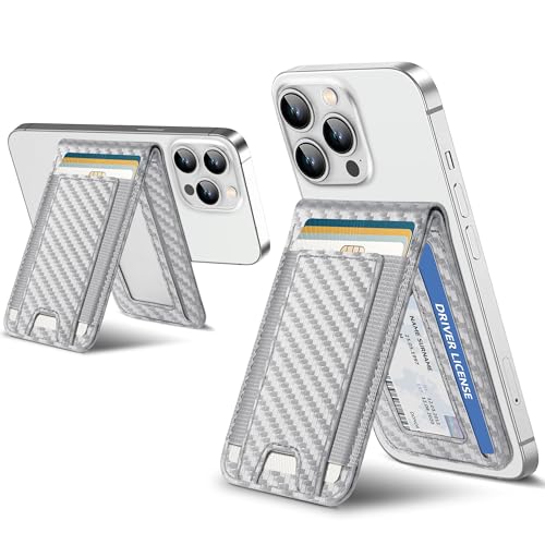 ExtreLife For Magsafe Wallet Adjustable Stand and Open ID Window Magnetic Wallet for iPhone 17161514 Pro Max14 Pro1414 Plus1312 Series 9 Cards Silver - Image 1