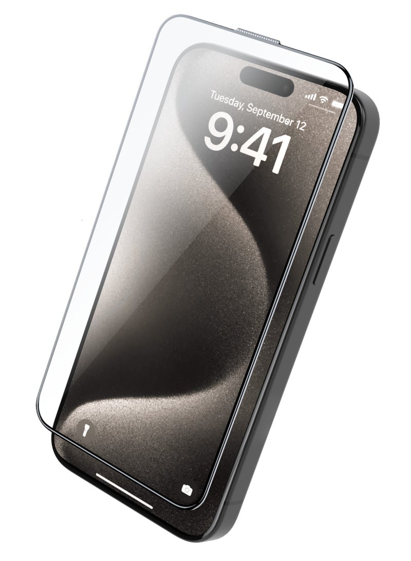 froog iPhone 15 Pro Vista HD Glass Screen Protector /Anti Fingerprint/ Water Resistant / Scratch Resistant / Tempered Glass - Clear - Image 2