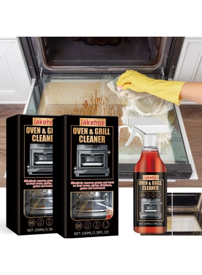 2 Bottles of Oven and Grill Cleaner, Oven and Grill Cleaning Gel, Strong Active Gel for Ovens, Grills, BBQs, Burnt Grease, Floors, Stubborn Stains, Strong Degreasing Cleaner, Multipurpose Cleaning S  - Image 1