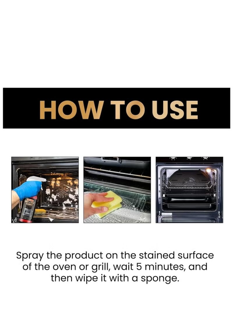 2 Bottles of Oven and Grill Cleaner, Oven and Grill Cleaning Gel, Strong Active Gel for Ovens, Grills, BBQs, Burnt Grease, Floors, Stubborn Stains, Strong Degreasing Cleaner, Multipurpose Cleaning S  - Image 4