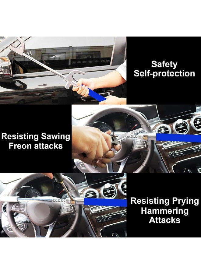 Tevlaphee Steering Wheel Lock | Universal Anti-Theft Clamp Heavy Duty Vehicle Safety Rotary Adjustable Lock Self-Defense with 3 Keys (Blue) - Image 4