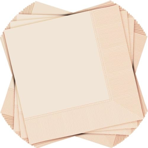 Amscan Elegant Vanilla Creme 2-Ply Beverage Napkins - 5" x 5" (Pack of 40) - Highly Absorbent, & Soft Mid-Count Napkins - Perfect for Any Event - Image 5