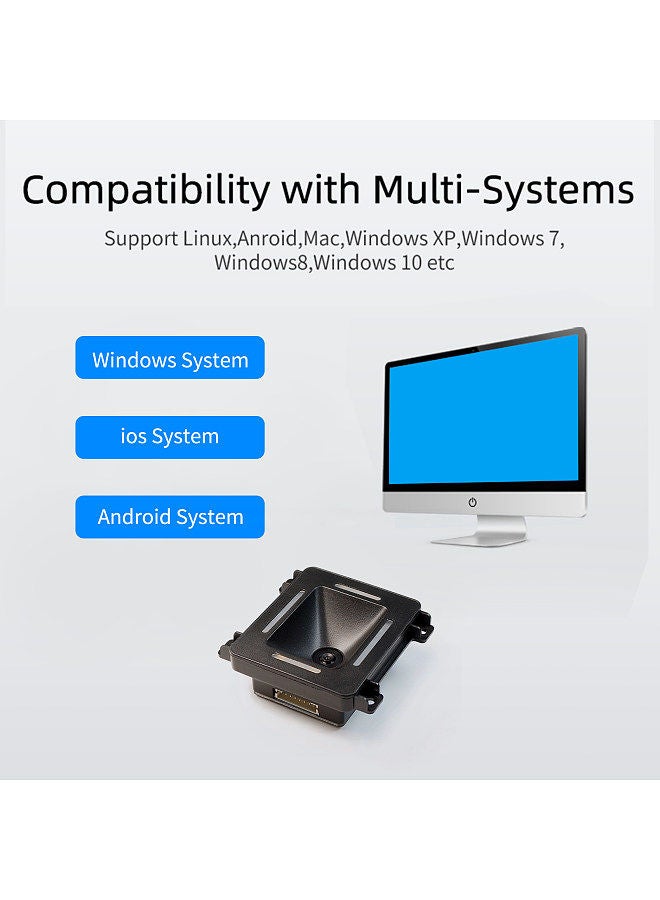 Embedded 1D 2D Barcode Scanner QR Bar Code Reader Module Scanner Wiegand Port Connection Auto Scanning for Gate Machine Tickets Checking Mobile Payment