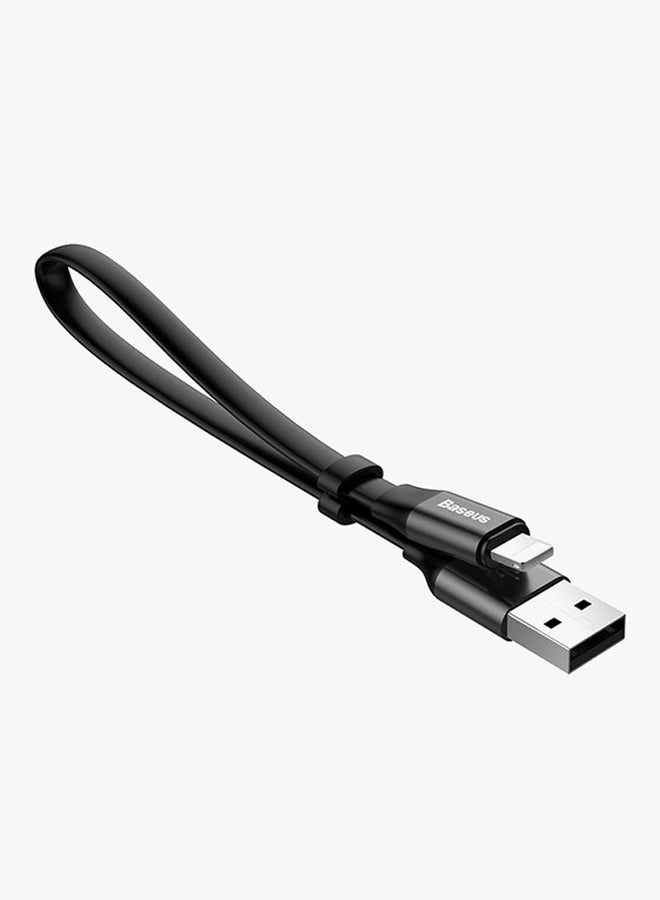 Baseus Nimble USB-A to Lightning Flat Cable 23cm- Ultra Portable iPhone/iPad/AirPods Charge Sync Cable for iPhone 13, 12, 11, 11 Pro, 11 Pro Max, XS, XS Max, XR, X, 8SE/8/8 Plus and More Black - Image 2