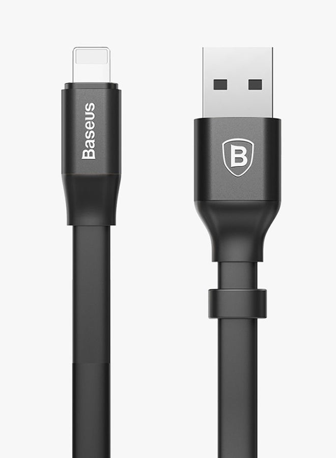 Baseus Nimble USB-A to Lightning Flat Cable 23cm- Ultra Portable iPhone/iPad/AirPods Charge Sync Cable for iPhone 13, 12, 11, 11 Pro, 11 Pro Max, XS, XS Max, XR, X, 8SE/8/8 Plus and More Black - Image 3