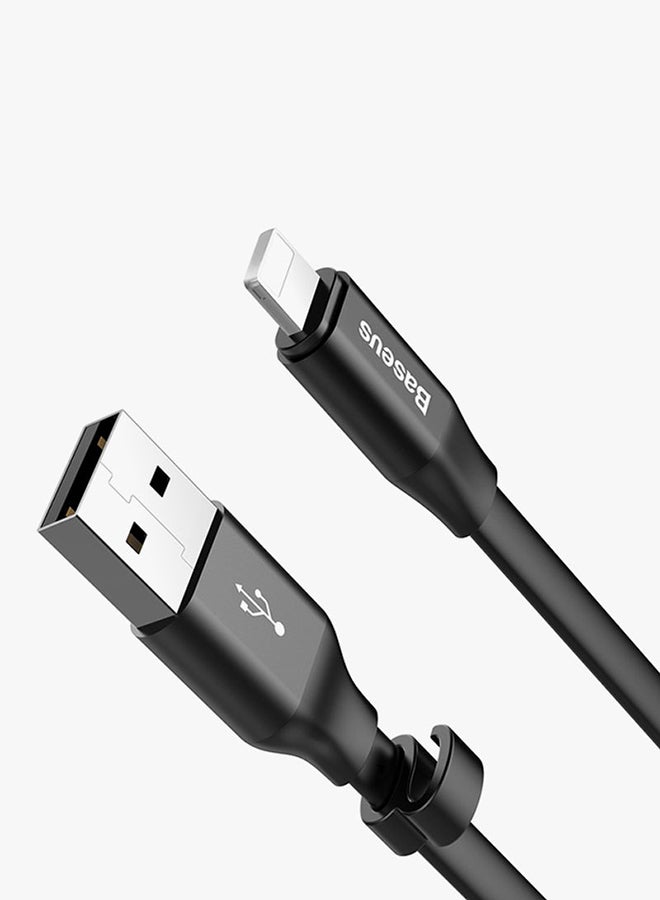 Baseus Nimble USB-A to Lightning Flat Cable 23cm- Ultra Portable iPhone/iPad/AirPods Charge Sync Cable for iPhone 13, 12, 11, 11 Pro, 11 Pro Max, XS, XS Max, XR, X, 8SE/8/8 Plus and More Black - Image 4