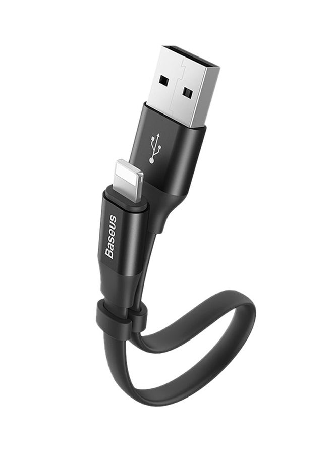 Baseus Nimble USB-A to Lightning Flat Cable 23cm- Ultra Portable iPhone/iPad/AirPods Charge Sync Cable for iPhone 13, 12, 11, 11 Pro, 11 Pro Max, XS, XS Max, XR, X, 8SE/8/8 Plus and More Black - Image 1