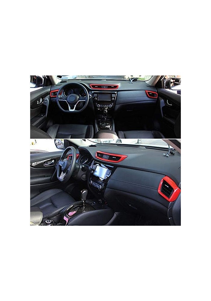 QASULER Carbon Fiber Style Car Dashboard Air Outlet Vent Trim - Image 3