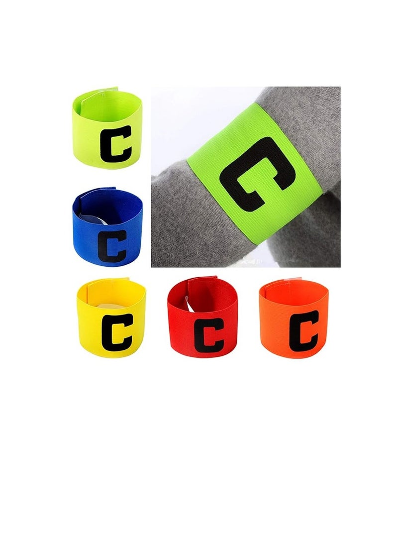 H PRO Pro Captain Armband Multicolor Football Captain Armband Sports Hockey Rugby Netball Player Adjustable Bands Captain Armband Retractable Elasticated Armbands For Adult Youth 5 Pcs - Image 2