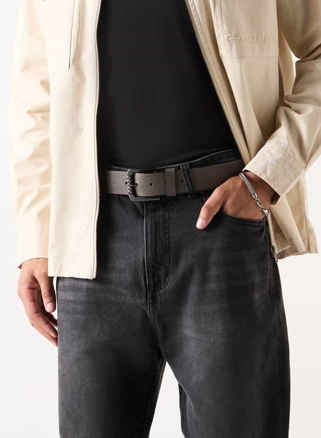 Ecko Unltd. Ecko Textured Leather Belt with Pin Buckle Closure - Image 2