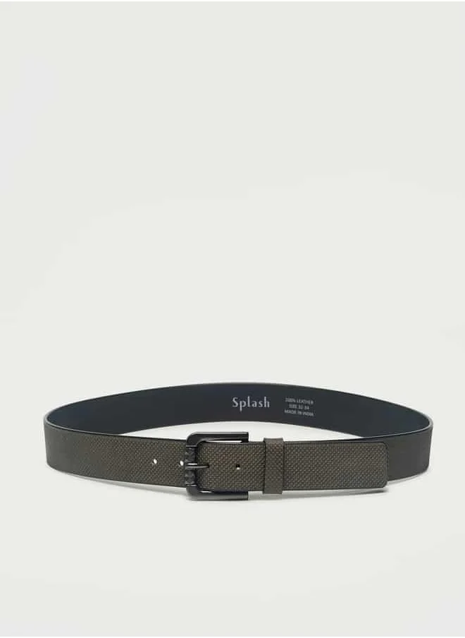 Ecko Unltd. Ecko Textured Leather Belt with Pin Buckle Closure