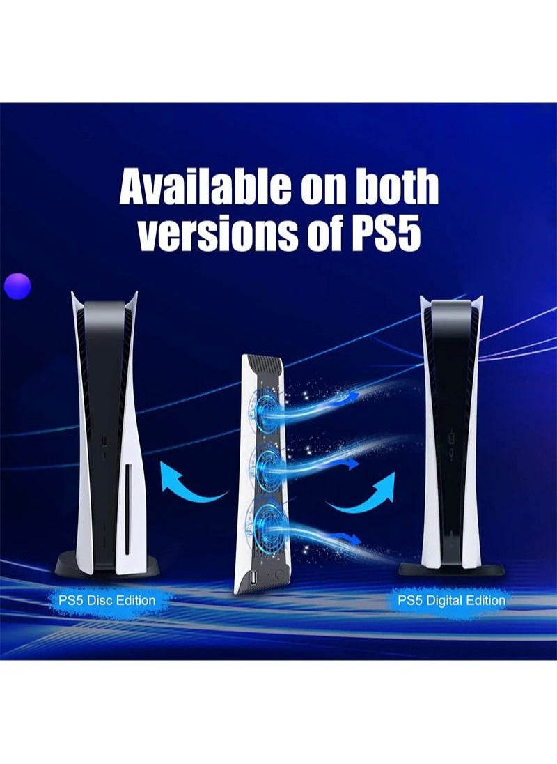 ايكانبو - مروحة تبريد PS5 ، ومبرد PS5 مع 3 مراوح صامتة مطورة ومنفذ USB للتحكم في إصدار رقمي / قرص مضغوط - Image 1