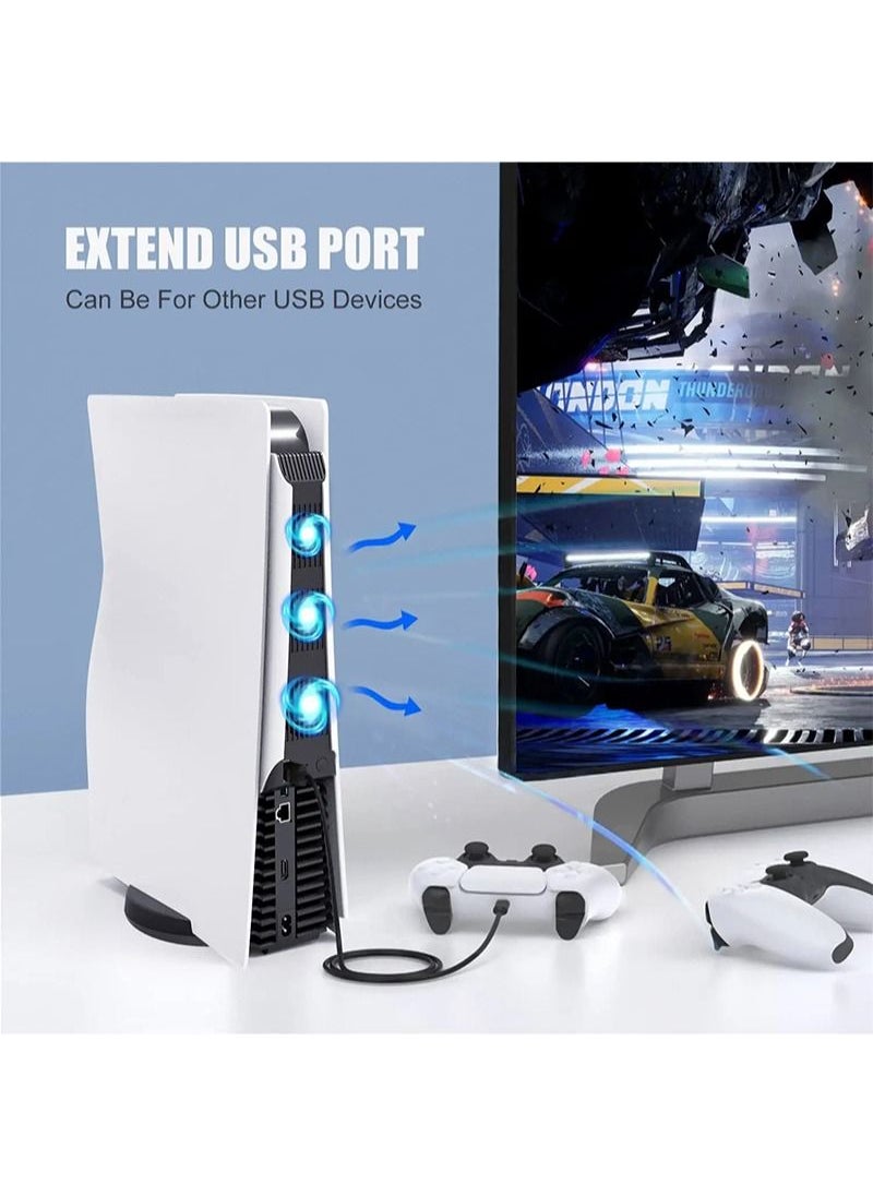 ايكانبو - مروحة تبريد PS5 ، ومبرد PS5 مع 3 مراوح صامتة مطورة ومنفذ USB للتحكم في إصدار رقمي / قرص مضغوط - Image 1