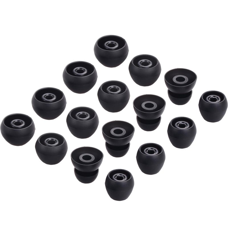 luakesa Replacement Eartips Silicone Earbuds Tips Buds Ear Set Accessories for Beats Flex Wireless Headphones,8 Pairs (Black) - Image 2