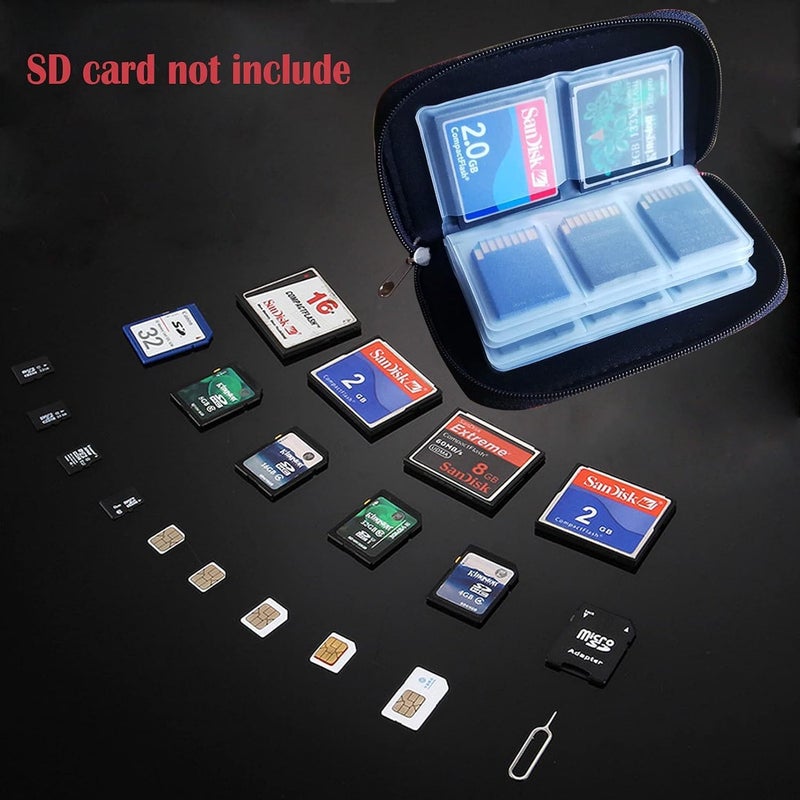MySouq.Store Memory SD Card Case, 1Pcs Micro SD Card Holder Wallet Storage 28 Slot SD Micro SD CF SDHC SDXC MMC Secure Digital Compact Flash Cards - Made By MySouq.Store (Beige) - Image 3