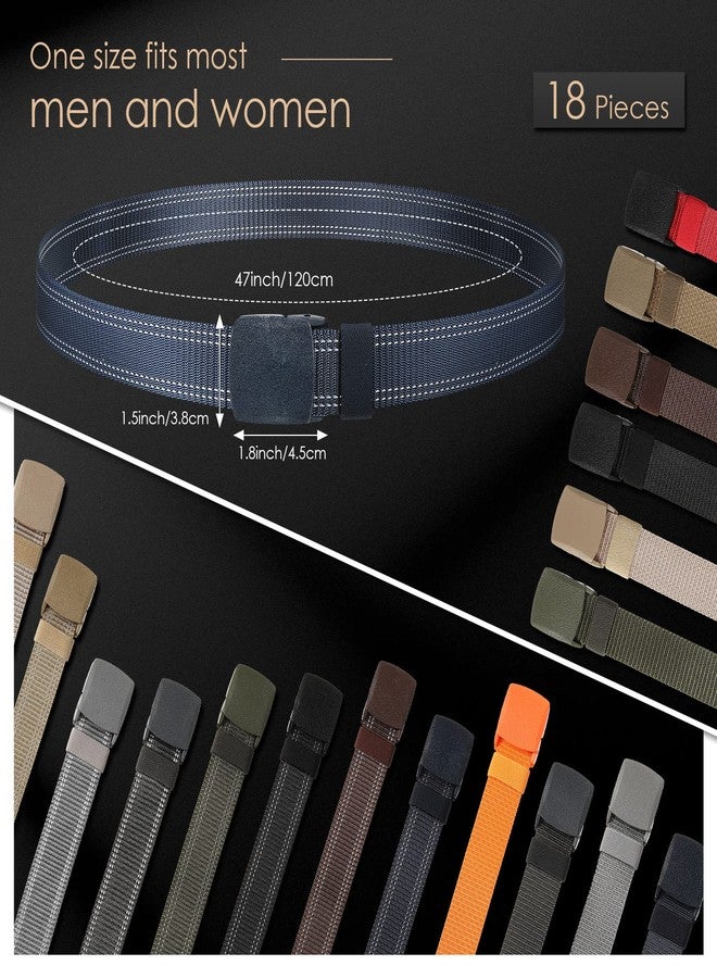 JaGely 18 Pack Nylon Tactical Belts Breathable Military Duty Belt with Plastic Buckle Webbing Canvas Belts for Men Women Outdoor - Image 2