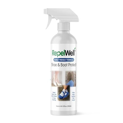RepelWell Shoe & Boot Stain & Water Repellent (12oz) Eco-Friendly, Pet-Safe Spray Keeps Fabric, Leather & Suede Clean & Dry - Image 1