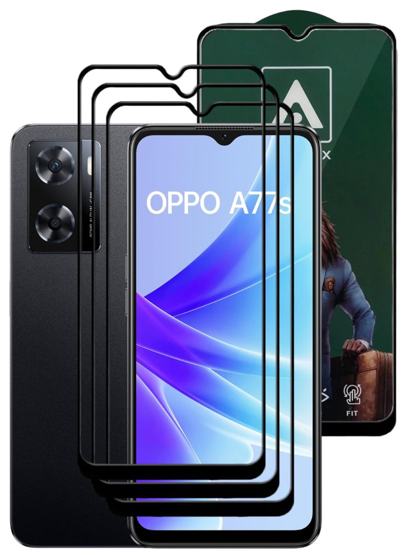 ACLIX 3 Pieces Antistatic ESD Dustproof Premium Quality High Definition Tempered Glass Screen Protector Designed For Oppo A77s - Image 1