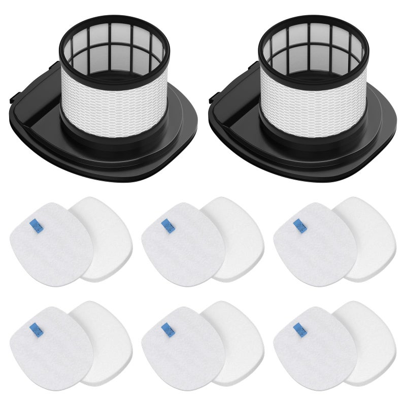 LANROON IX141 Filters Fit for Shark IX141 IX140 IZ140 IX142 IZ140C IZ142 UZ145 IZ141C IX141H WZ140 Stick Vacuum, Replace Part 616FJ140 & 617FJ140, 2 Pack HEPA Filter 6 Pack Foam & Felt Filter Kit - Image 1
