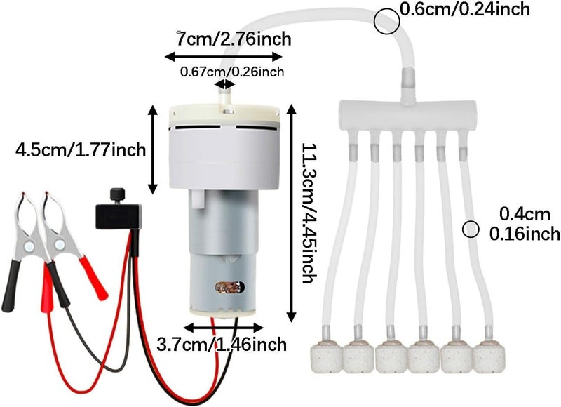 Mini Aquarium Pump DC 12V Multifunction Compact Practical Energy Saving Tool Lightweight Portable Fish Tank Aerator Quiet - Image 3